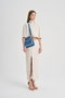Lucky Bees Bolso de Hombro Azul y Crema